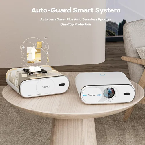 Miniatura 9 de Proyector para exteriores con Google TV: brillo 3000/tapa de lente automática y Keystone 4D/enfoque automático y control de voz AI, proyector