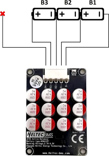 Miniatura 4 de Heltecbms 3-4S 5A Balanceador Activo Lifepo4 Litio Lipo Batería Transferencia de Energía Balanceador Activo 5s 6s 7s 8s 13s 16s (3-4S 5A)