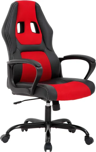 Miniatura 12 de Silla de juegos de piel sintética, ergonómica, silla de oficina, sillas ejecutivas para computadora, respaldo alto, tarea de computadora con soporte