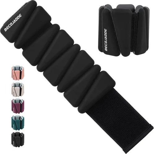 Miniatura 15 de BECOJADDE Juego de pesas de tobillo de 2 (1 libra/2 libras/3 libras cada una) Pesas ajustables de muñeca para mujeres y hombres, pesas portátiles