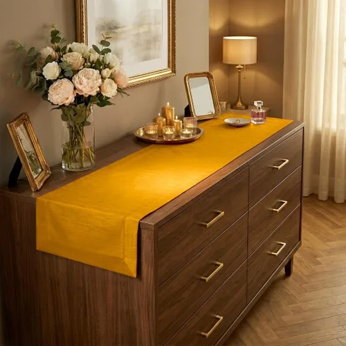 Miniatura 37 de Luxe Shine™ by D'Moksha - Camino de mesa negro de 36 pulgadas, elegante camino de mesa de seda, lavable a máquina, 14 x 36 pulgadas para tocador
