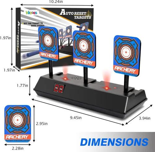 Miniatura 7 de KKONES - Objetivo de disparo digital con puntuación eléctrica y reinicio automático para pistolas Nerf