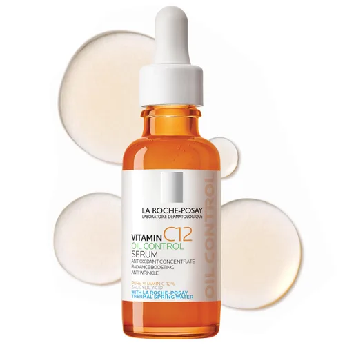 Miniatura 14 de La Roche-Posay Suero puro de Vitamina C al 12% para cara con ácido hialurónico y ácido salicílico, suero facial hidratante, aumenta la luminosidad