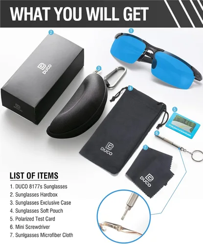 Miniatura 7 de Duco - Gafas de sol deportivas polarizadas para hombre con protección UV 8177s