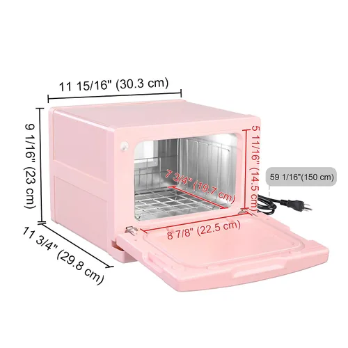 Miniatura 9 de BYOOTIQUE - Calentador de toallas calientes para spa, sala de uñas, pequeña máquina de vapor de toalla de peluquería rosa de 8 litros para cara