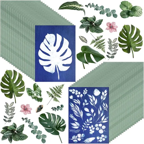 Miniatura 8 de Kit de 10 piezas de papel de impresión solar, papel cianotipo, papel cianotipo A5 con 1 hoja de panel acrílico, alta sensibilidad al sol/solar
