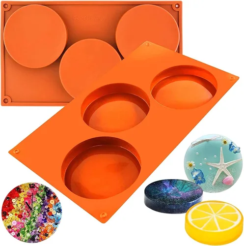 Miniatura 3 de Moldes de silicona para caramelos de disco redondo grande, paquete de 2