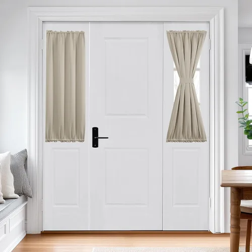 Miniatura 117 de Cortina térmica para puerta con bolsillo para barra, opacas, tratamiento de ventanas con ojales y ojales Deconovo 1 panel