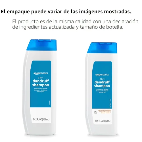 Miniatura 4 de Amazon Basics Champú y acondicionador anticaspa 2 en 1, alivio de picazón, seguro para todo tipo de cabello, sin parabenos, suave y pH equilibrado
