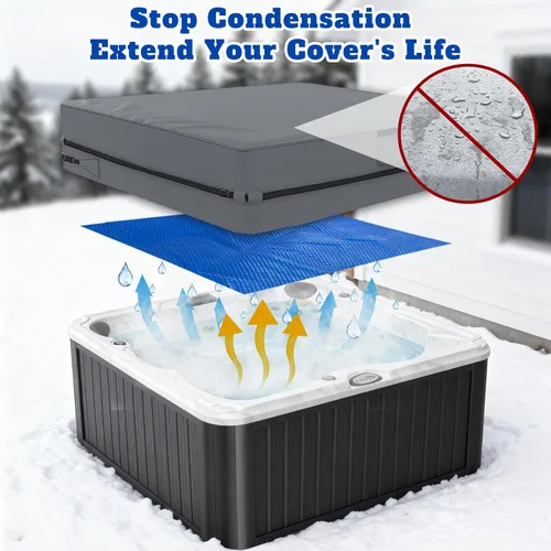 Miniatura 6 de BigXwell Cubierta solar para piscina, manta de burbujas para bañera de hidromasaje, cubierta de spa cuadrada de 16 mil 7 x 7 pies, manta solar