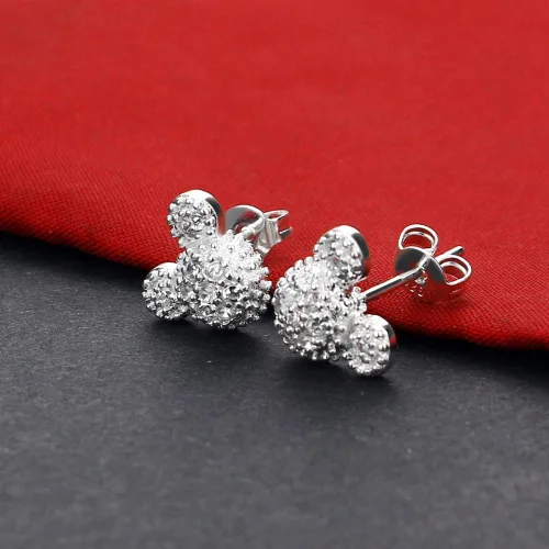 Miniatura 8 de Aretes clásicos de plata 925 para mujer, 100 % de plata 925 mate, aretes de plata italiana para niñas, joyería no alérgica, 0.3 pulgadas 0.4