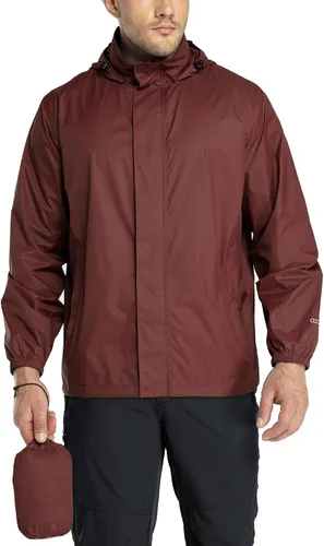 Miniatura 89 de 33,000ft - Chaqueta de lluvia impermeable y plegable para hombre, ligera, con capucha, cortavientos ideal para golf o ciclismo