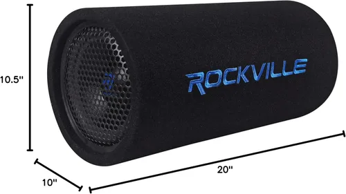 Miniatura 8 de Rockville Paquete RTB80A: tubo de graves de subwoofer alimentado por RMS de 8 pulgadas y 400 vatios de pico de 400 vatios, kit completo de cables
