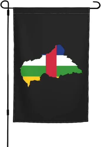 POOEDSO Flag Map of the Central African Republic Garden Flags 12x18Inch Double Sided Outdoor Yard Decoration Garden Flag For Patio Lawn Home Welcome