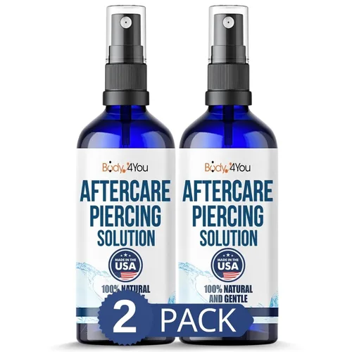 Miniatura 10 de BodyJ4You Rociador para el cuidado posterior al piercing - Solución salina natural para la eliminación de bultos de queloides - Limpiador