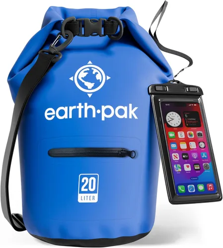 Miniatura 20 de Earth Pak Bolsa seca impermeable con bolsillo con cremallera, mochila impermeable para mantener el equipo seco Amarillo