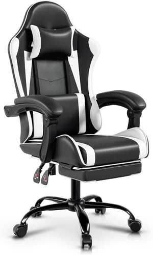 Silla para Videojuegos Ergonómica Auto Dynasty, Silla de Oficina de Respaldo Alto con Soporte Lumbar Ajustable, Respaldo Articulado, Reposacabezas y
