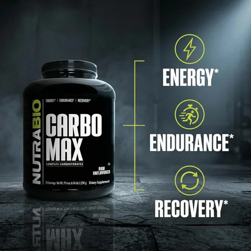 Miniatura 5 de NutraBio CarboMax Maltodextrina en polvo – Polvo de carbohidratos para energía sostenida – Rico en calorías para aumento muscular y de peso – Sin