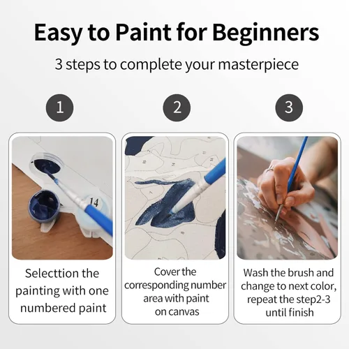 Miniatura 7 de SOTYIOO Kits de pintura por números de Halloween para adultos, pintura por números para adultos principiantes, dibujo y pintura con pinceles