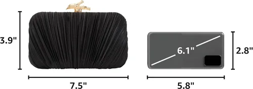 Miniatura 3 de Freie Liebe Bolso de mano para mujer, bolso de noche plisado con cadena para fiesta de boda with Chain
