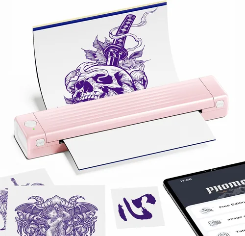 Miniatura 10 de Itari A886 Tattoo Stencil Printer Bluetooth with 100 Sheets Paper, Stencil Printer Transfer Kits for Beginners and Artists, Thermal Printer Tattoo