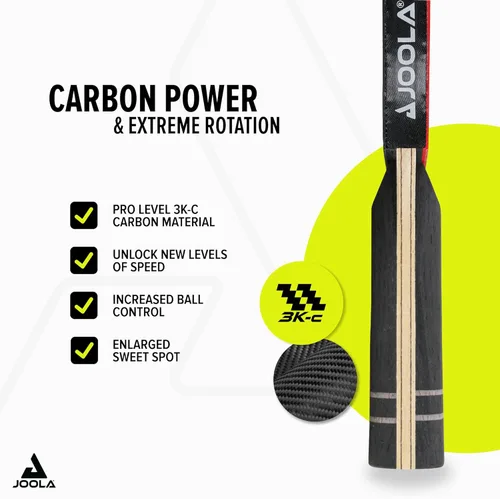Miniatura 2 de JOOLA Infinity Carbon Professional Ping Pong Paddles - Ergonomic Comfort Grip - ITTF Approved Rubbers - Professional Ping Pong Paddle for Advanced