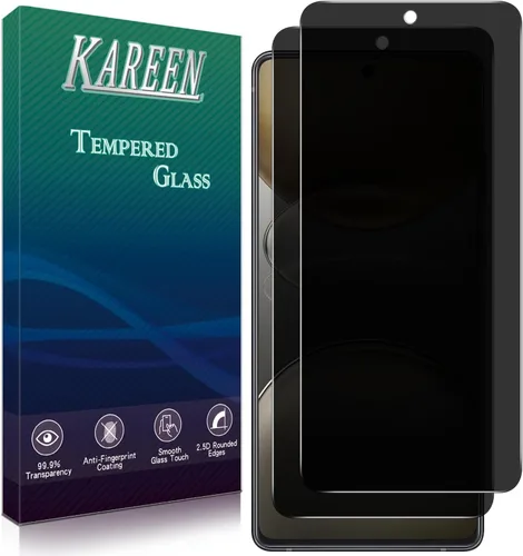 Miniatura 7 de KAREEN Paquete de 2 protectores de pantalla de privacidad para Samsung Galaxy S23 5G de 6.1 pulgadas, película de vidrio templado privado antiespía