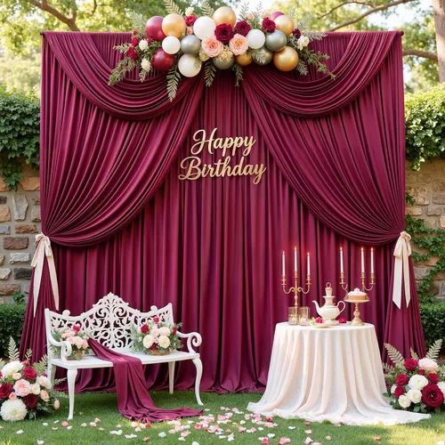 Miniatura 49 de Paneles de cortinas de fondo negras de 10 pies x 10 pies para fiestas, fiestas de cumpleaños, sin arrugas, cortinas de telón de fondo de tela