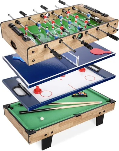Best Choice Products Serie de mesas de juegos múltiples – Mesas de juego interactivas 4 en 1 y 11 en 1 para niños con futbolín, hockey sobre aire, 4