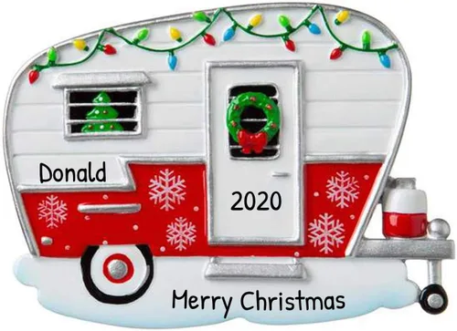 Miniatura 13 de Adornos de campamento personalizados 2025 – Adorno Airstream para caravana, remolque, Airstream, adorno de Navidad, tren, adornos de Navidad 2025