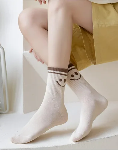 Miniatura 4 de Lindos calcetines de cara sonriente hasta el tobillo, calcetines divertidos de algodón, regalos para mujeres, adolescentes y niñas