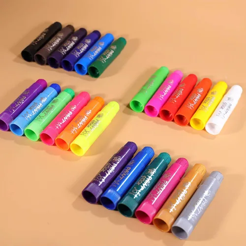 Miniatura 6 de TBC The Best Crafts Barras de pintura, 24 colores clásicos, lavables, no tóxicos, varillas de pintura al temple para niños y estudiantes