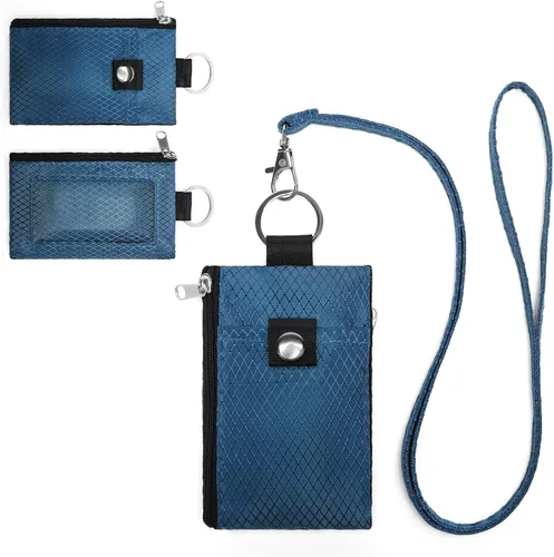 Miniatura 10 de SENDEFN Cartera delgada de piel con bloqueo RFID para tarjetas de crédito con bolsillo con cremallera