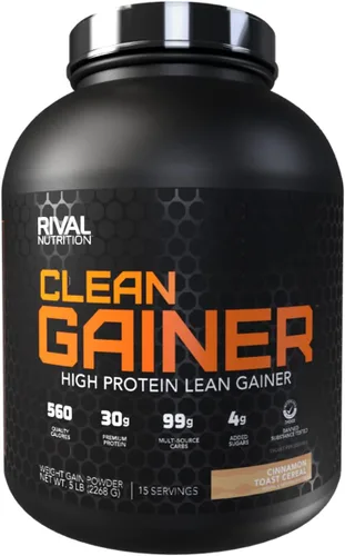 Miniatura 10 de RIVAL NUTRITION Clean Gainer I - Mezcla de bebida en polvo con alto contenido de proteínas, 1.06 onzas de proteína por porción