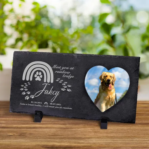 Farfume Piedras conmemorativas personalizadas para mascotas con foto y texto | Marcadores personalizados para tumbas para mascotas | Lápidas para