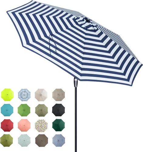 Miniatura 13 de Tempera Patio Market Outdoor Table Umbrella with Auto Tilt and Crank, Large Sun Umbrella with Sturdy Pole & Fade Resistant Canopy, Easy to Set Verde
