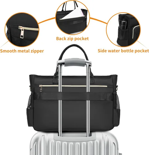 Miniatura 7 de Bolsa de mano para laptop, bolsa de mano para profesores para mujer, trabajo, 15.6 pulgadas, bolsa de mano para computadora portátil, bolsa de mano