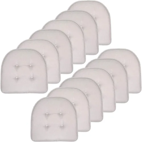 Miniatura 72 de Sweet Home Collection - Cojín de espuma viscoelástica para silla con capitoné, antideslizante, parte trasera de goma, en forma de U, 17 x 16 Piel