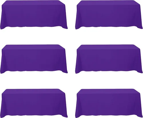 Miniatura 144 de BRILLMAX 6 Pack de Manteles Azul Marino para Mesas Rectangulares de 8 Pies 90 x 156 Pulgadas - 8 pies Mantel Rectangular a Granel de Lino