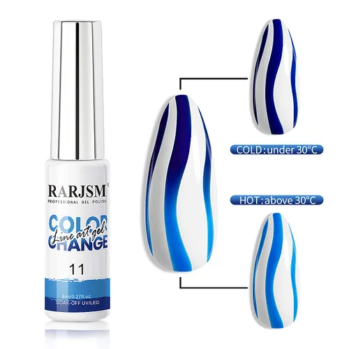 Miniatura 6 de RARJSM Juego de esmaltes de uñas de gel que cambian de color de temperatura, 12 colores que cambian el estado de ánimo, rosa, naranja, rojo, azul