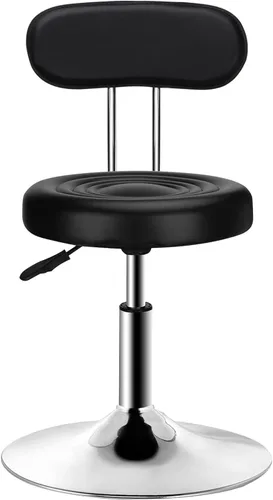 Miniatura 9 de QiCheng & LYS - Taburete redondo de oficina, altura ajustable, taburete de 360 grados, para oficina, hogar, cocina, belleza, taburete sin ruedas