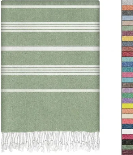 Miniatura 16 de EPHESUS TOWELS Toalla de playa turca de gran tamaño de 38 x 70 pulgadas, diseño sultán, toalla turca para playa, baño, piscina, gimnasio, yoga
