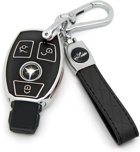 Miniatura 12 de Adecuado para llaves Mercedes Benz. Funda de llave de TPU suave avanzada es compatible con CLS CLK AMG CLK GLC GLE GLS ML SL SLK A C E R S G Llave