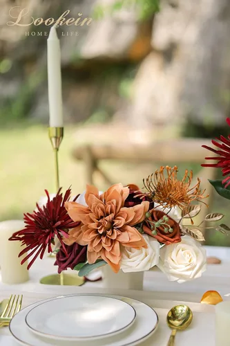 Miniatura 6 de Lookein Flores Artificiales para Decoración de Boda DIY, Ramo de Novia, Centros de Mesa, Guirnalda de Flores, Decoración de Arco de Flores