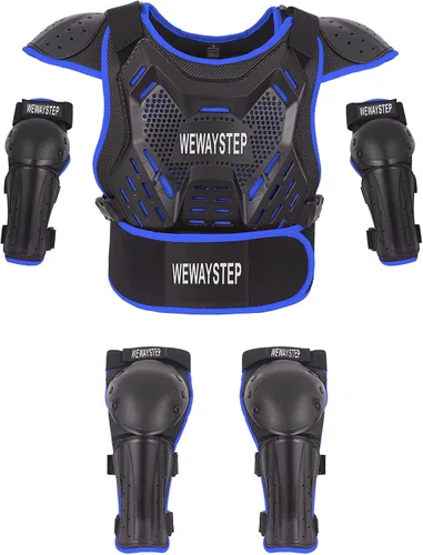 Miniatura 13 de Armadura de Bicicleta de Tierra para Niños - Equipo Protector de Motocross con Protector de Pecho, Rodilleras y Coderas para Ciclismo y Conducción