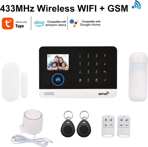 Miniatura 7 de Sistema de alarma WiFi GSM para el hogar, 2.4 pulgadas LCD inalámbrico DIY Smart Home antirrobo sistema de alarma de seguridad de 10 piezas