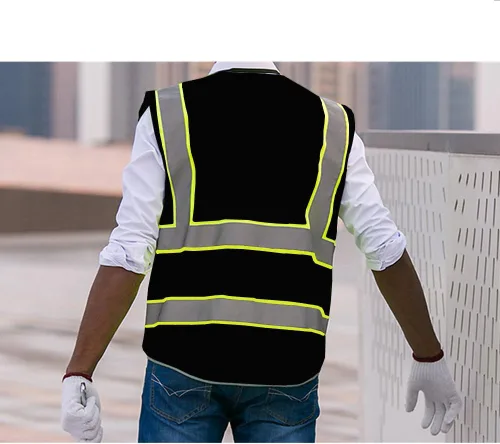 Miniatura 4 de XIAKE Chaleco de seguridad reflectante de alta visibilidad con 9 bolsillos clase 2 para hombres y mujeres, cumple con las normas ANSI/ISEA