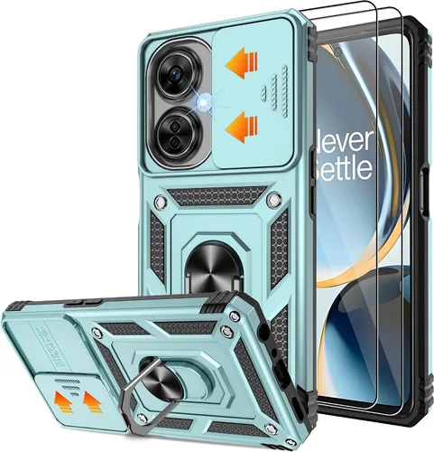 Miniatura 15 de Gritup Funda compatible con OnePlus Nord N30 5G con cubierta deslizante para cámara y protector de pantalla (paquete de 2), soporte de anillo Negro