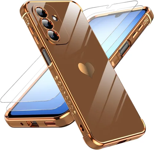 Miniatura 103 de LeYi for Moto G 5G 2025 Case: with Tempered Glass Screen Protector [2 Pcs]+ Full Camera Lens Protection,Love Heart Plating Cute Luxury Soft TPU