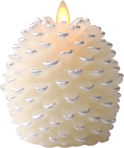 Miniatura 13 de Luminara Pinecone - Velas sin llama, con acabado marrón tiza, figuras de piña, velas LED de cera real sin perfume, funcionan